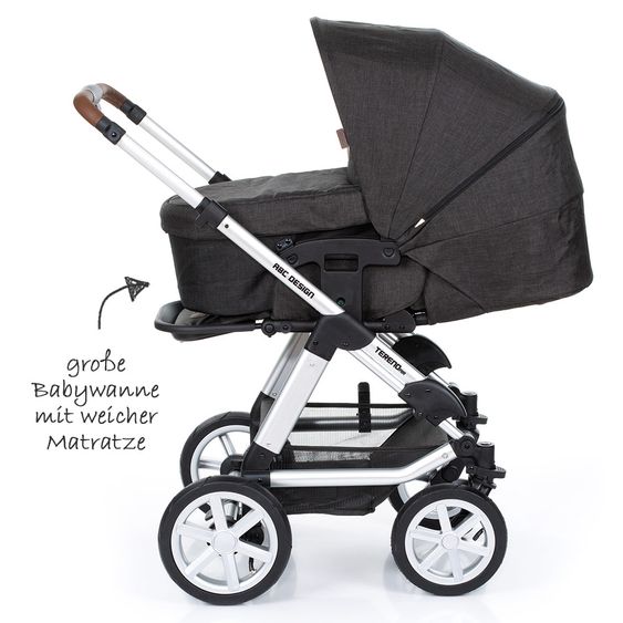 ABC Design Kombi-Kinderwagen Tereno 4 Air - inkl. Babywanne und Sportsitz - Piano