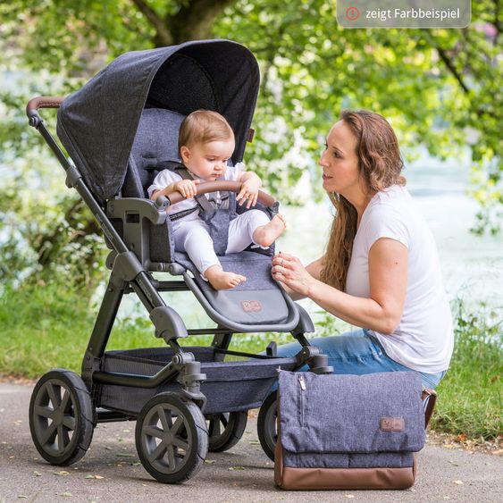 ABC Design Kombi-Kinderwagen Tereno 4 Air - inkl. Babywanne und Sportsitz - Piano