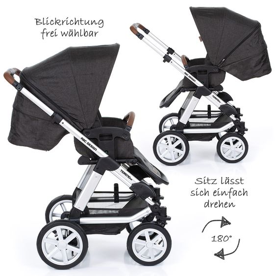 ABC Design Kombi-Kinderwagen Tereno 4 Air - inkl. Babywanne und Sportsitz - Piano