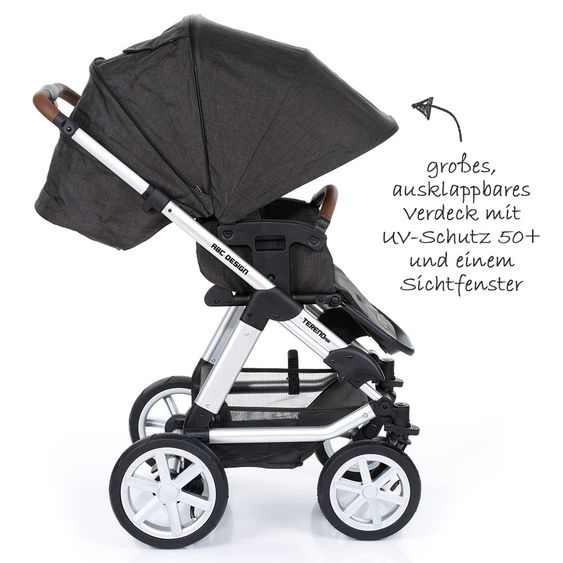 ABC Design Kombi-Kinderwagen Tereno 4 Air - inkl. Babywanne und Sportsitz - Piano