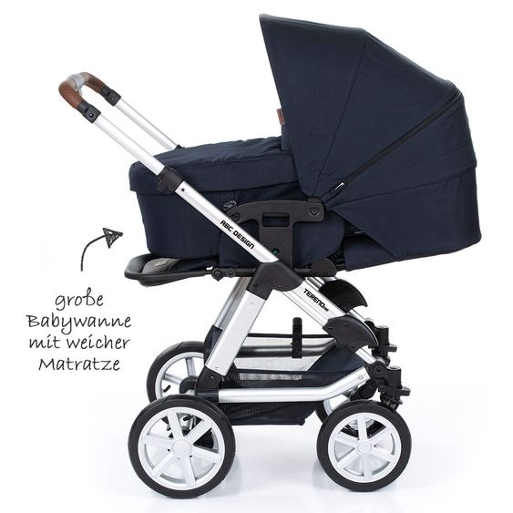 ABC Design Kombi-Kinderwagen Tereno 4 Air - inkl. Babywanne und Sportsitz - Shadow