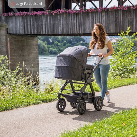 ABC Design Kombi-Kinderwagen Tereno 4 Air - inkl. Babywanne und Sportsitz - Shadow