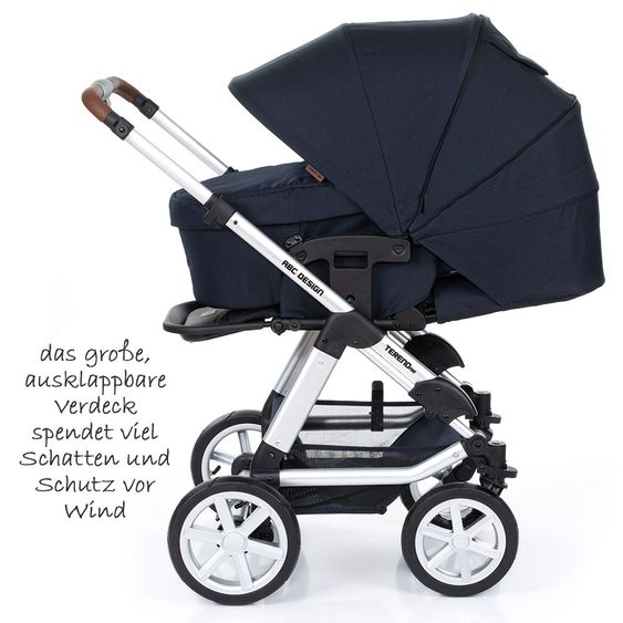 ABC Design Kombi-Kinderwagen Tereno 4 Air - inkl. Babywanne und Sportsitz - Shadow