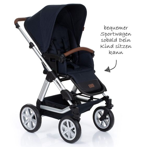 ABC Design Kombi-Kinderwagen Tereno 4 Air - inkl. Babywanne und Sportsitz - Shadow
