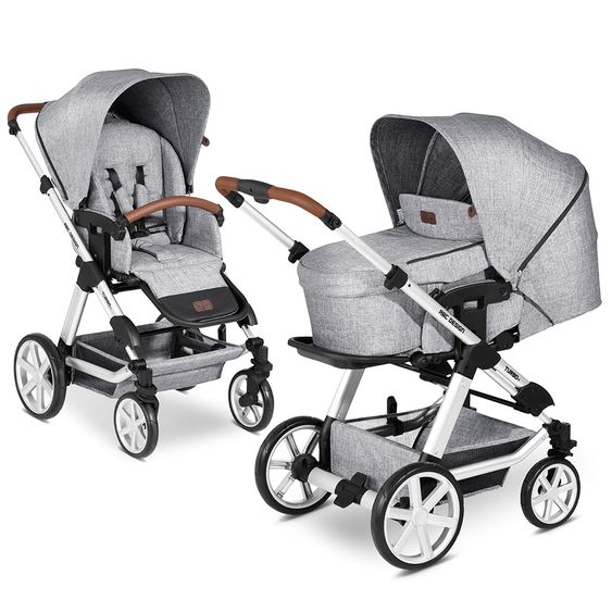 ABC Design Kombi-Kinderwagen Turbo 4 - inkl. Babywanne & Sportsitz - Graphite Grey