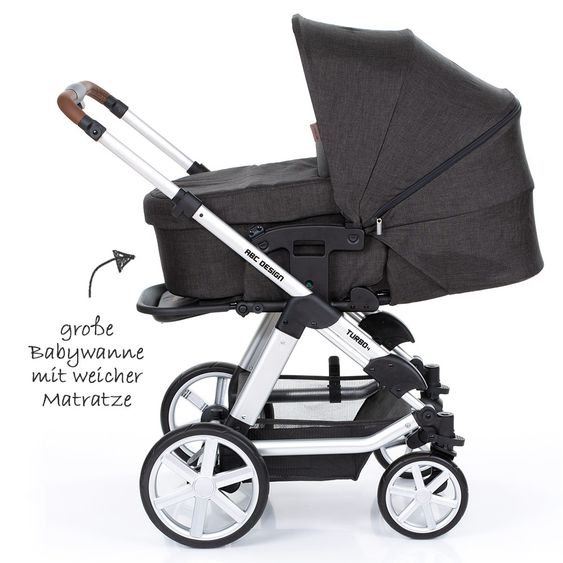 ABC Design Kombi-Kinderwagen Turbo 4 - inkl. Babywanne & Sportsitz - Piano