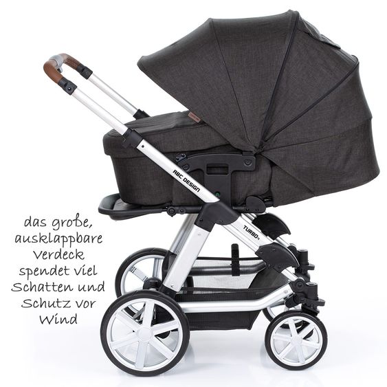 ABC Design Kombi-Kinderwagen Turbo 4 - inkl. Babywanne & Sportsitz - Piano