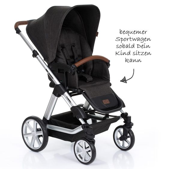 ABC Design Kombi-Kinderwagen Turbo 4 - inkl. Babywanne & Sportsitz - Piano