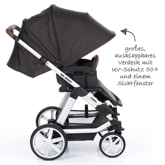 ABC Design Kombi-Kinderwagen Turbo 4 - inkl. Babywanne & Sportsitz - Piano