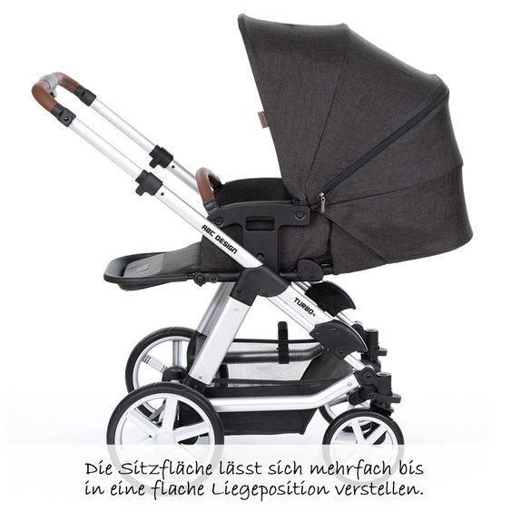 ABC Design Kombi-Kinderwagen Turbo 4 - inkl. Babywanne & Sportsitz - Piano
