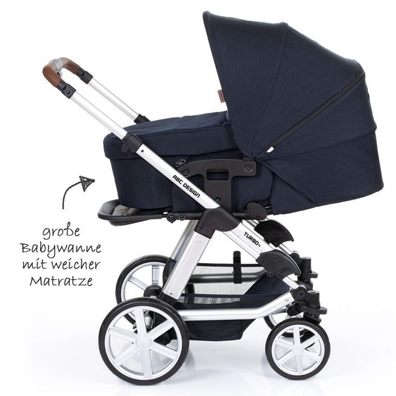 ABC Design Kombi-Kinderwagen Turbo 4 - inkl. Babywanne & Sportsitz - Shadow