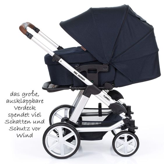 ABC Design Kombi-Kinderwagen Turbo 4 - inkl. Babywanne & Sportsitz - Shadow
