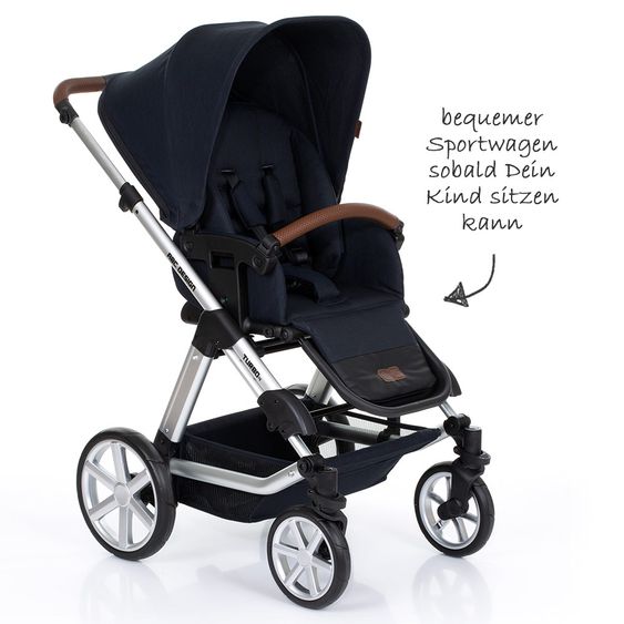 ABC Design Kombi-Kinderwagen Turbo 4 - inkl. Babywanne & Sportsitz - Shadow