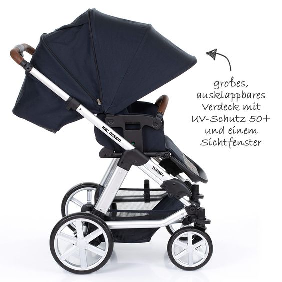 ABC Design Kombi-Kinderwagen Turbo 4 - inkl. Babywanne & Sportsitz - Shadow
