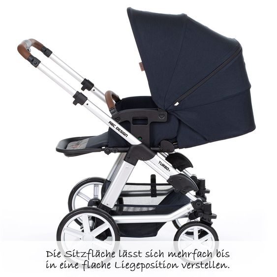 ABC Design Kombi-Kinderwagen Turbo 4 - inkl. Babywanne & Sportsitz - Shadow