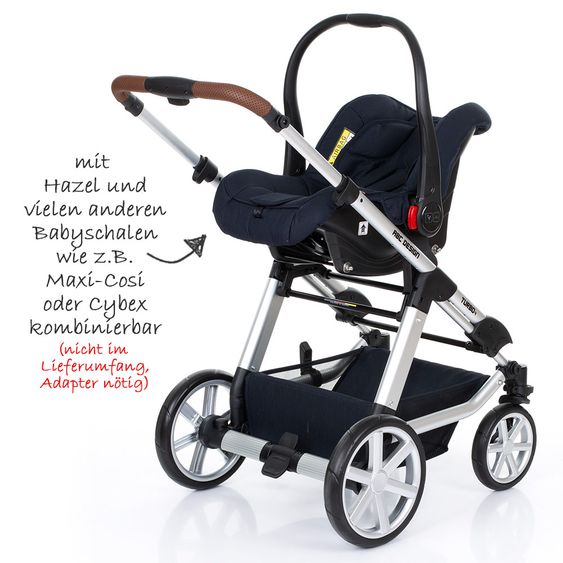 ABC Design Kombi-Kinderwagen Turbo 4 - inkl. Babywanne & Sportsitz - Shadow