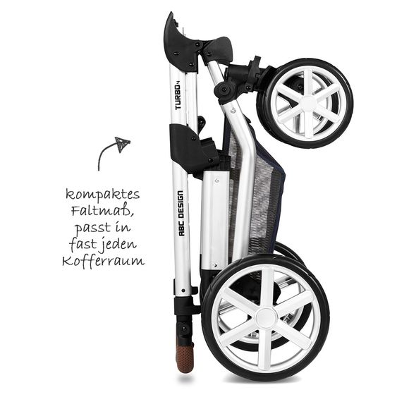 ABC Design Kombi-Kinderwagen Turbo 4 - inkl. Babywanne & Sportsitz - Shadow