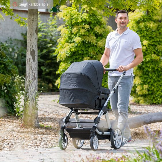 ABC Design Kombi-Kinderwagen Turbo 4 - inkl. Babywanne & Sportsitz - Shadow