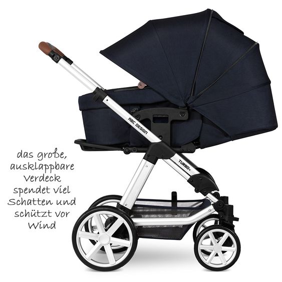 ABC Design Kombi-Kinderwagen Turbo 4 - inkl. Babywanne & Sportsitz - Shadow