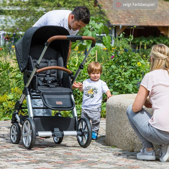 ABC Design Kombi-Kinderwagen Turbo 4 - inkl. Babywanne & Sportsitz - Shadow