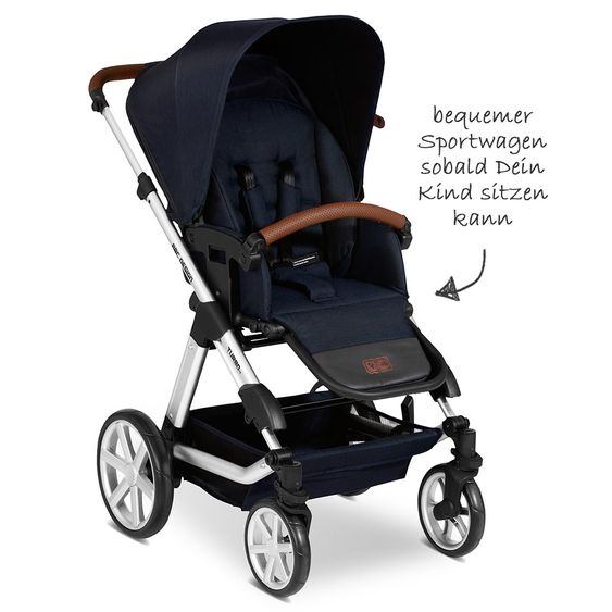 ABC Design Kombi-Kinderwagen Turbo 4 - inkl. Babywanne & Sportsitz - Shadow