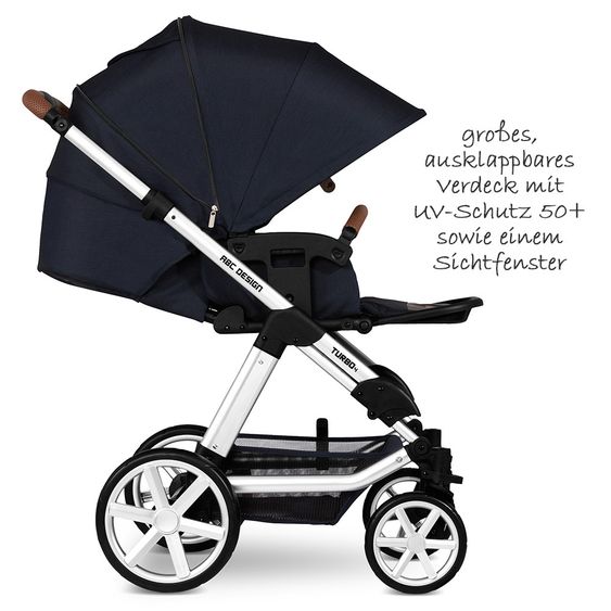 ABC Design Kombi-Kinderwagen Turbo 4 - inkl. Babywanne & Sportsitz - Shadow