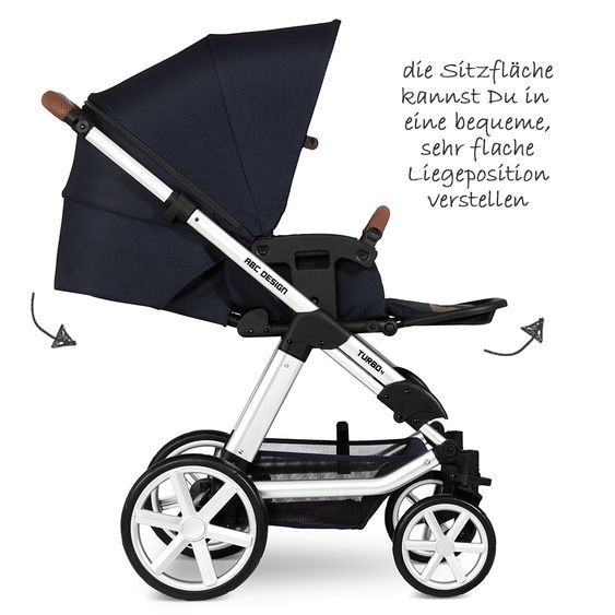ABC Design Kombi-Kinderwagen Turbo 4 - inkl. Babywanne & Sportsitz - Shadow