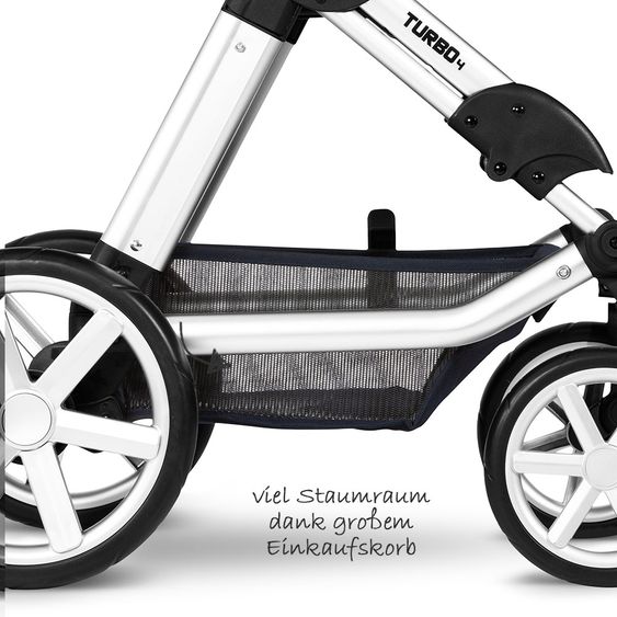 ABC Design Kombi-Kinderwagen Turbo 4 - inkl. Babywanne & Sportsitz - Shadow