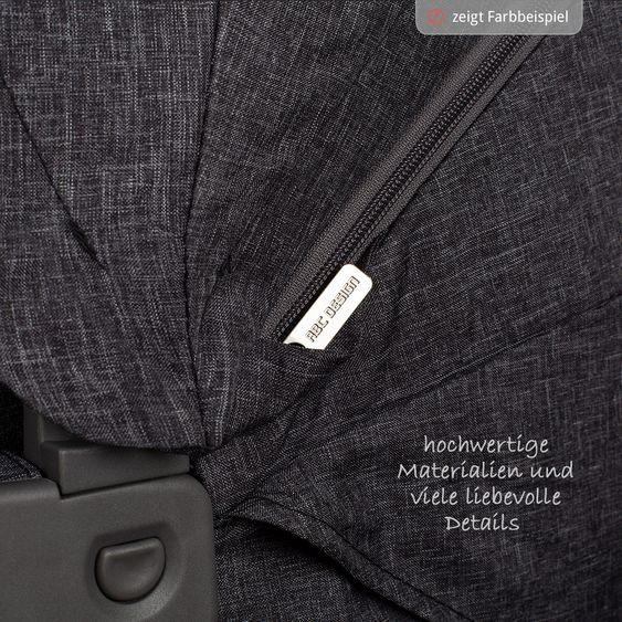 ABC Design Kombi-Kinderwagen Turbo 4 - inkl. Babywanne, Sportsitz & XXL Zubehörpaket - Graphite Grey