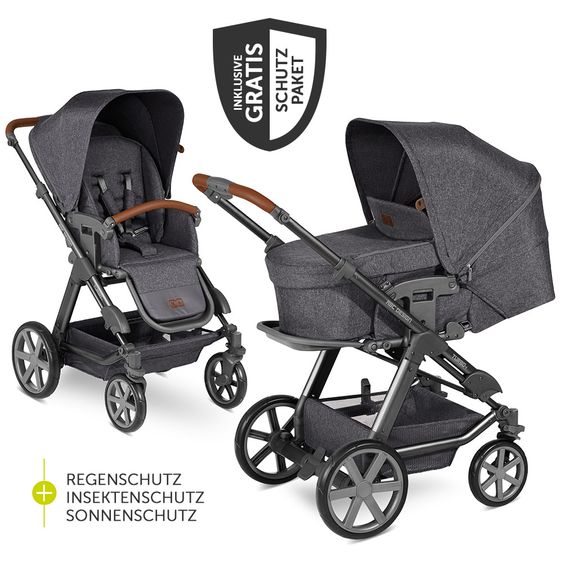 ABC Design Passeggino Turbo 4 combinato - incluso navicella, seggiolino sportivo e pacchetto accessori XXL - Street