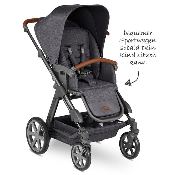 ABC Design Passeggino Turbo 4 combinato - incluso navicella, seggiolino sportivo e pacchetto accessori XXL - Street