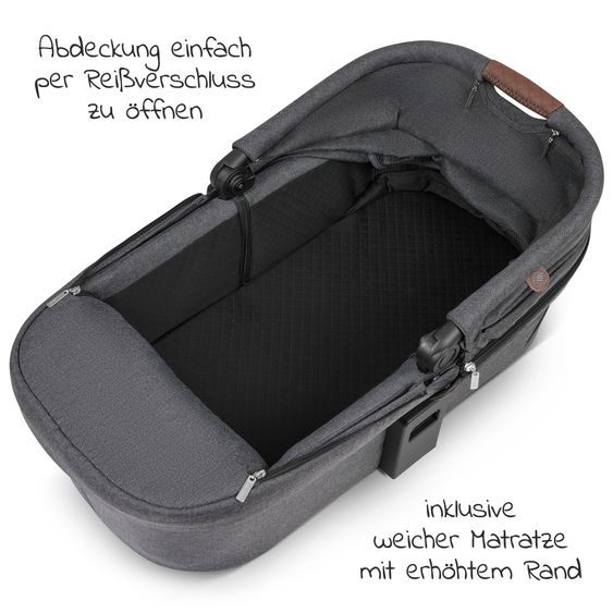 ABC Design Kombi-Kinderwagen Vicon 4 Air mit Lufträdern - inkl. Babywanne & Sportsitz - Asphalt