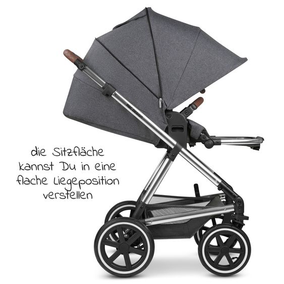 ABC Design Kombi-Kinderwagen Vicon 4 Air mit Lufträdern - inkl. Babywanne & Sportsitz - Asphalt