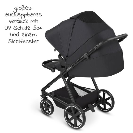 ABC Design Kombi-Kinderwagen Vicon 4 - inkl. Babywanne & Sportsitz mit XXL Zubehörpaket - Classic Edition - Ink