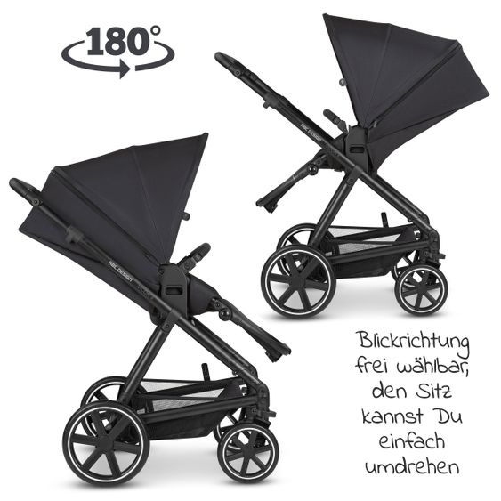 ABC Design Kombi-Kinderwagen Vicon 4 - inkl. Babywanne & Sportsitz mit XXL Zubehörpaket - Classic Edition - Ink