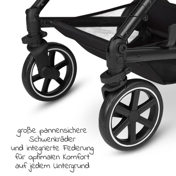 ABC Design Kombi-Kinderwagen Vicon 4 - inkl. Babywanne & Sportsitz mit XXL Zubehörpaket - Classic Edition - Ink