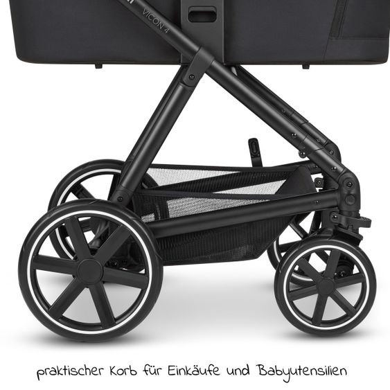 ABC Design Kombi-Kinderwagen Vicon 4 - inkl. Babywanne & Sportsitz mit XXL Zubehörpaket - Classic Edition - Ink