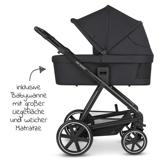 ABC Design Kombi-Kinderwagen Vicon 4 - inkl. Babywanne & Sportsitz mit XXL Zubehörpaket - Classic Edition - Ink