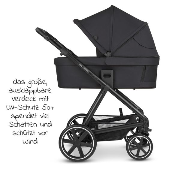 ABC Design Kombi-Kinderwagen Vicon 4 - inkl. Babywanne & Sportsitz mit XXL Zubehörpaket - Classic Edition - Ink