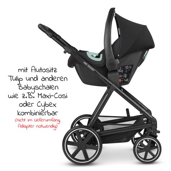 ABC Design Kombi-Kinderwagen Vicon 4 - inkl. Babywanne & Sportsitz mit XXL Zubehörpaket - Classic Edition - Ink