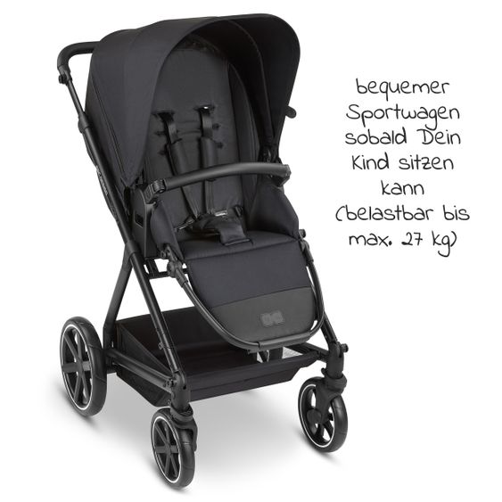 ABC Design Kombi-Kinderwagen Vicon 4 - inkl. Babywanne & Sportsitz mit XXL Zubehörpaket - Classic Edition - Ink