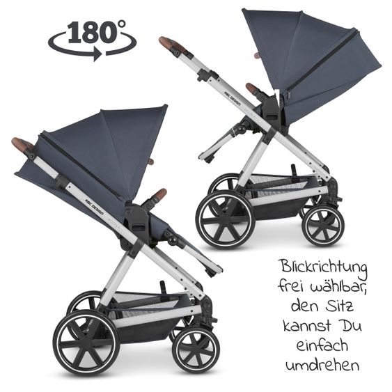 ABC Design Kombi-Kinderwagen Vicon 4 - inkl. Babywanne & Sportsitz mit XXL Zubehörpaket - Classic Edition - Lake