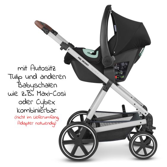 ABC Design Kombi-Kinderwagen Vicon 4 - inkl. Babywanne & Sportsitz mit XXL Zubehörpaket - Classic Edition - Lake