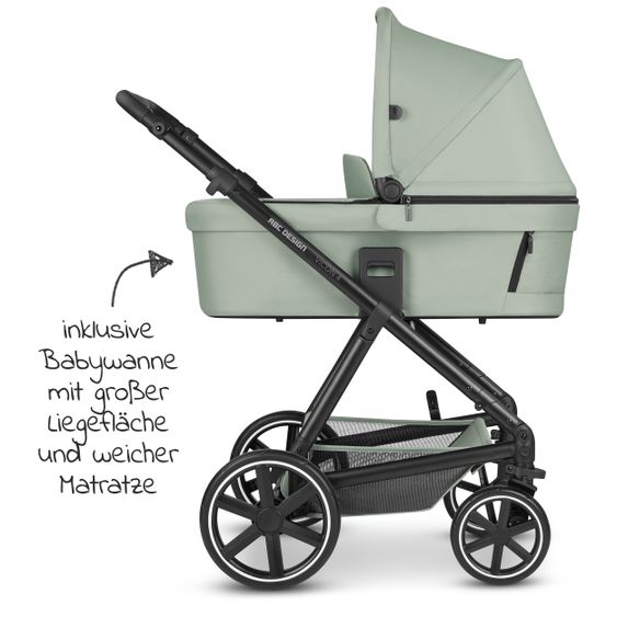 ABC Design Kombi-Kinderwagen Vicon 4 - inkl. Babywanne & Sportsitz mit XXL Zubehörpaket - Classic Edition - Pine