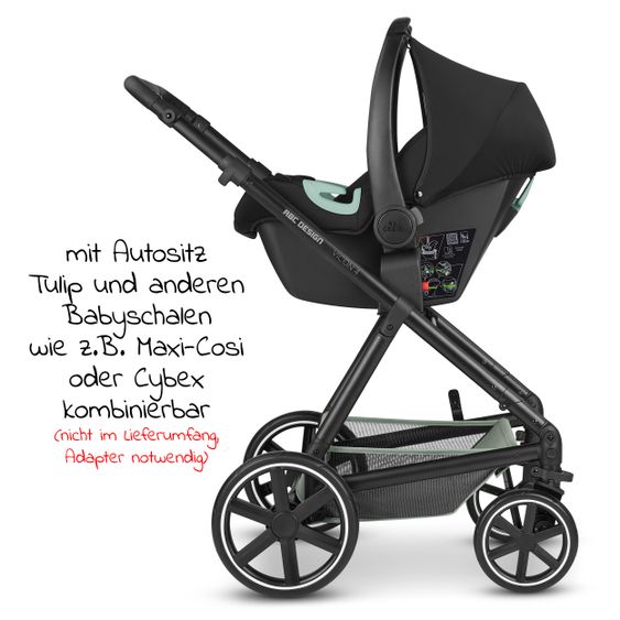 ABC Design Kombi-Kinderwagen Vicon 4 - inkl. Babywanne & Sportsitz mit XXL Zubehörpaket - Classic Edition - Pine