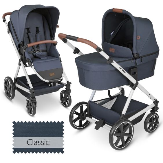 ABC Design Kombi-Kinderwagen Vicon 4 - inkl. Babywanne und Sportsitz - Classic Edition - Lake