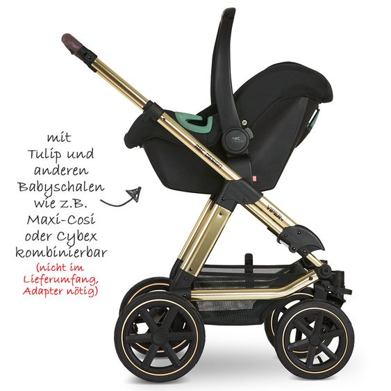 ABC Design Kombi-Kinderwagen Viper 4 Diamond Edition- inkl. Babywanne, Sportsitz & XXL Zubehörpaket - Champagne