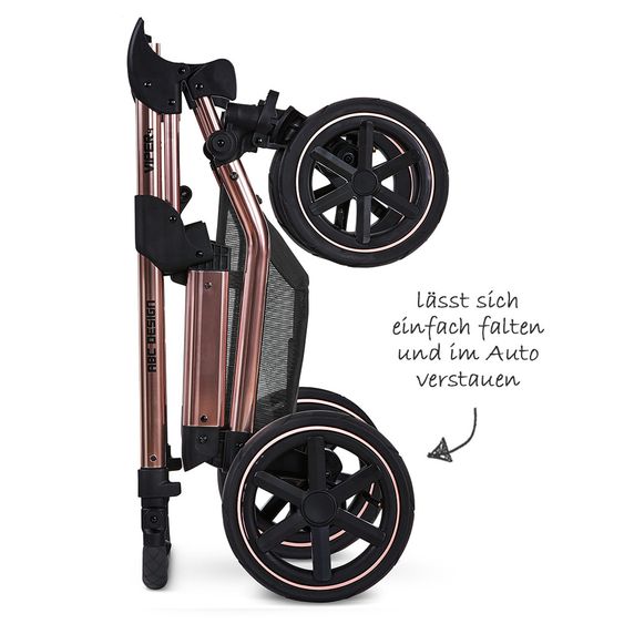 ABC Design Kombi-Kinderwagen Viper 4 Diamond Edition- inkl. Babywanne, Sportsitz & XXL Zubehörpaket - Rose Gold