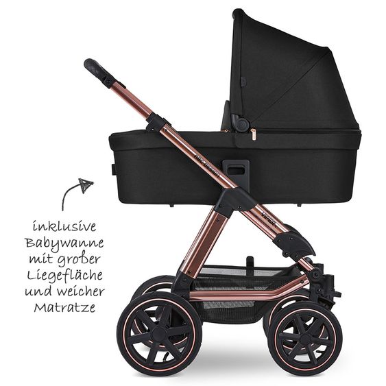 ABC Design Kombi-Kinderwagen Viper 4 Diamond Edition- inkl. Babywanne, Sportsitz & XXL Zubehörpaket - Rose Gold