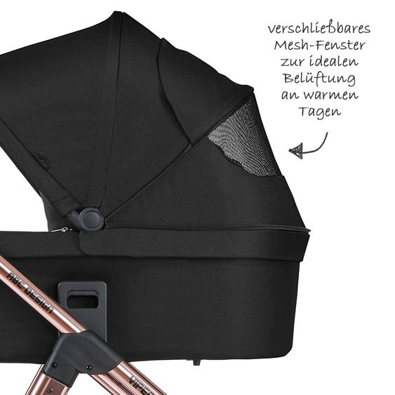ABC Design Kombi-Kinderwagen Viper 4 Diamond Edition- inkl. Babywanne, Sportsitz & XXL Zubehörpaket - Rose Gold